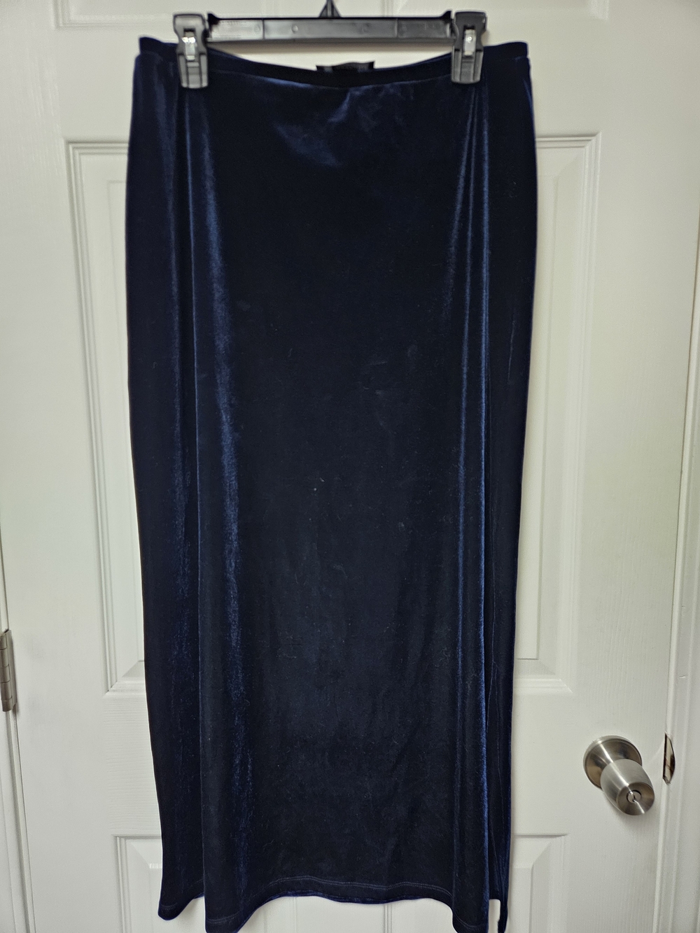 Impressions Navy Velvet Maxi Skirt